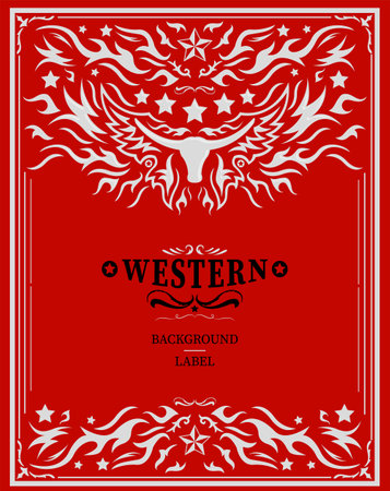 Western Style Label design, Rodeo post elements.のイラスト素材