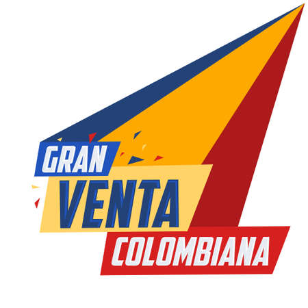 Gran Venta Colombiana, Colombian Big Sale spanish text, online sale vector.のイラスト素材