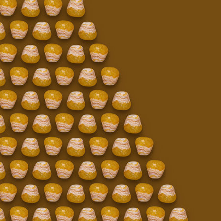 Yellow Gemstones Pattern on background, color Stones composition.