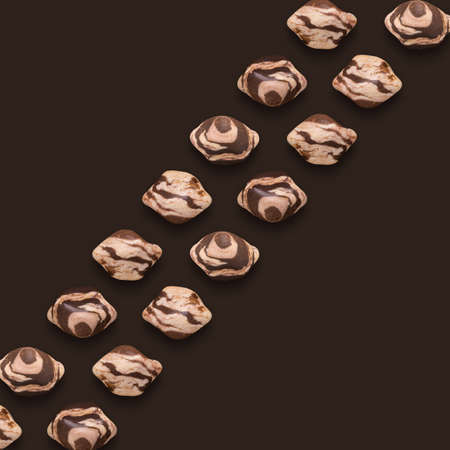 Brown Gemstones Pattern on background, color Stones composition.の写真素材