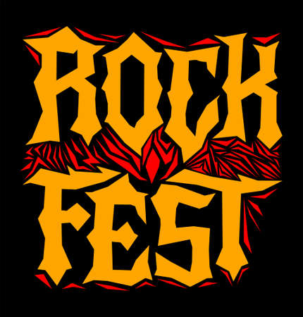 Hardcore Rock Fest Post design template Metal Festival post.のイラスト素材