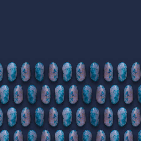 Blue Gemstones Pattern on background, color Stones photography composition.の写真素材