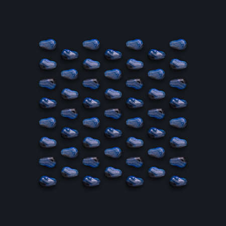 Blue Gemstones Pattern on background, color Stones composition.の写真素材