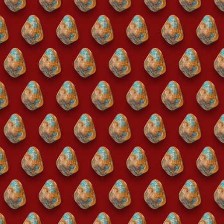 Mineral Gemstones Pattern on Red background, Stones photography composition.の写真素材