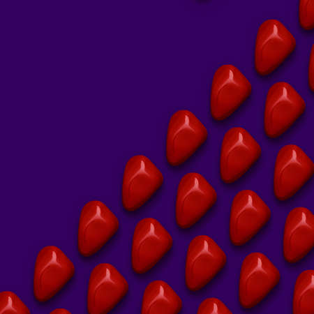 Red Mineral Gemstones composition 3D illustration Render.の写真素材