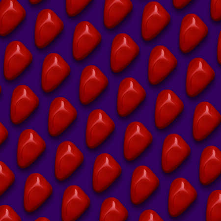 Red Mineral Gemstones composition 3D illustration Render.の写真素材