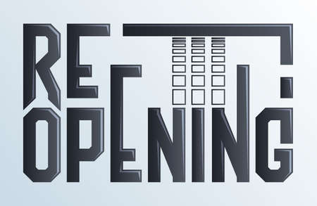 Re Opening typographic lettering design concept.のイラスト素材