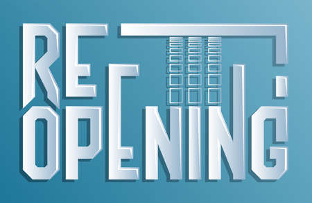 Re Opening typographic lettering design concept.のイラスト素材