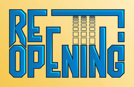 Re Opening typographic lettering design concept.のイラスト素材