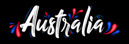Australia Patriotic Banner design Australian flag colors vector illustrationのイラスト素材
