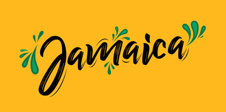 Jamaica typographic design Jamaican flag colors vector illustrationのイラスト素材