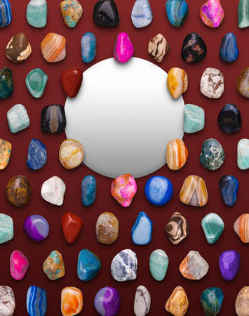 Circular Space on Gemstones Background Composition 3D illustration Renderの写真素材