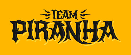 Team Piranha Vector lettering Team emblem design.のイラスト素材
