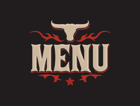 Menu Grill elements design BBQ badgeのイラスト素材