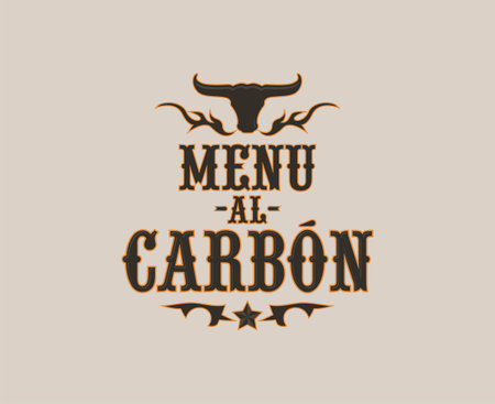 Menu al Carbon, Grill Menu spanish text design.のイラスト素材