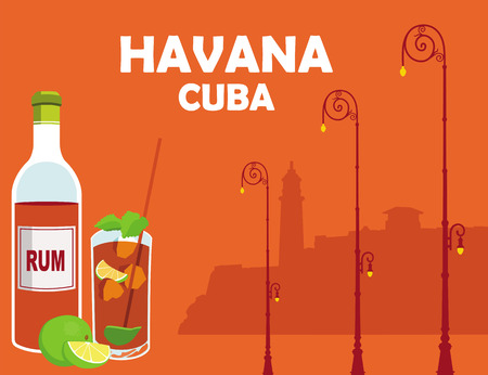 Havana Cuba banner illustration.のイラスト素材