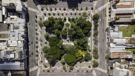 Top view. PlaÃ§a Independencia. San Miguel de TucumÃ¡n, Argentina.の写真素材