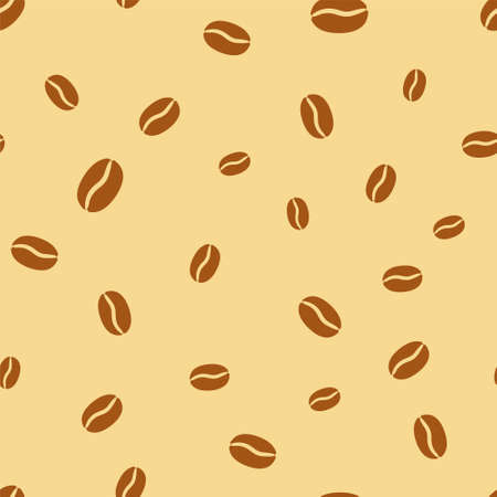 Seamless coffee beans pattern. Cute food background. Vector illustrationのイラスト素材