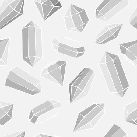 Seamless Crystals pattern. Hand drawn Vector crystals. Diamonds background.のイラスト素材