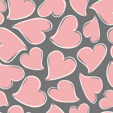 Seamless vector pattern of hearts. Vector background. Valentine's day illustration. Vector hearts.