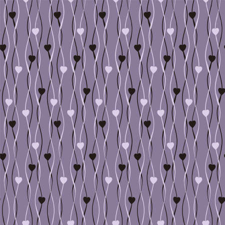 Seamless vector pattern of hearts. Dark purple Vector background. Valentine's day illustration. Vector hearts.のイラスト素材