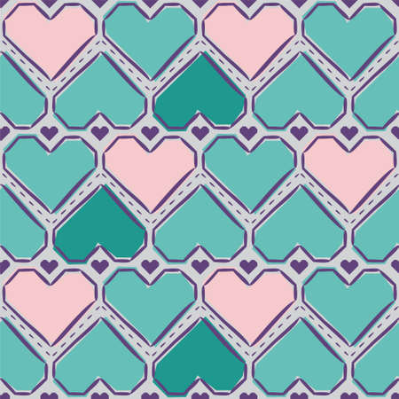 Seamless vector pattern of hearts. Vector background. Valentine's day illustration. Vector hearts.のイラスト素材