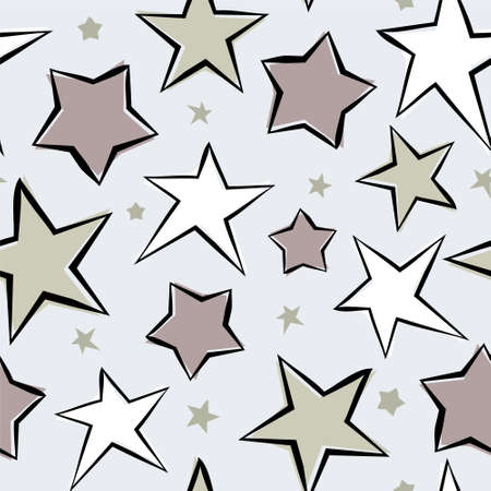 Seamless vector pattern with stars. Star pattern. Vector kids illustration. Cute magical background.のイラスト素材