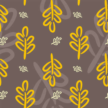 Seamless vector floral pattern. Hand drawn leaves. Vector illustration. Floral background. Pattern for textiles. Nature pattern. Forest.のイラスト素材
