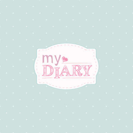 Cute vector cover for diary. Vector illustration. Seamless dotted patternのイラスト素材