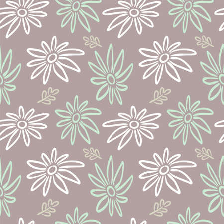 Seamless vector floral pattern. Hand drawn flowers. Vector illustration. Floral background. Pattern for textiles.のイラスト素材
