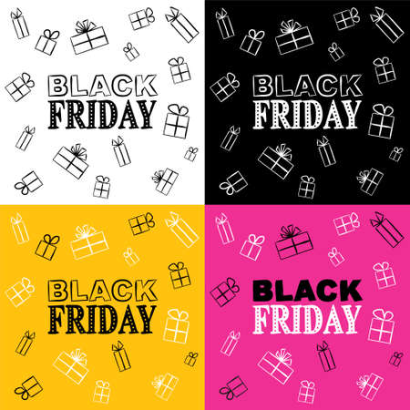 Hand drawn Black Friday sale banner. Vector illustration for website, mobile, email, poster and other design.のイラスト素材