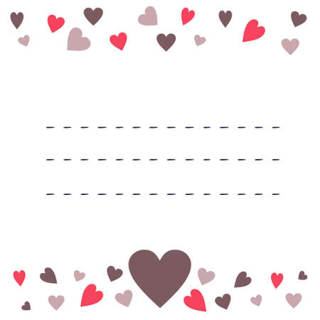 Happy Valentines Day vector illustration. Love postcard. Valentines Day. Vector hearts. Template for a wedding invitation.のイラスト素材