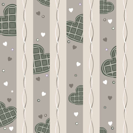 Seamless vector pattern of waffle hearts. Background on the theme of love, wedding and Valentines Day.のイラスト素材