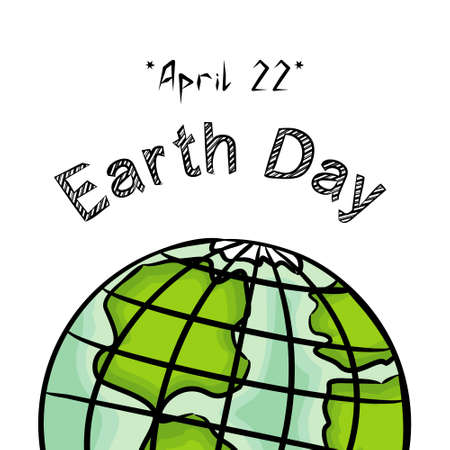 Happy Earth Day Card / Illustration of a banner for Happy Earth Day, for celebrating environmental safety.のイラスト素材