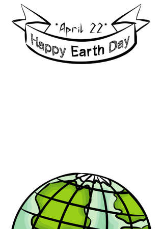 Happy Earth Day Blank form. Illustration of a banner for Happy Earth Day, for celebrating environmental safety.のイラスト素材