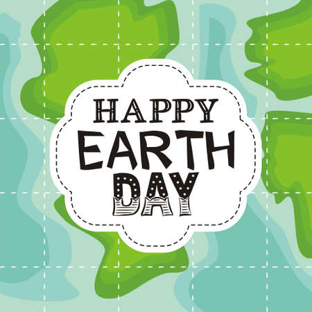 Happy Earth Day Card. Illustration of a banner for Happy Earth Day, for celebrating environmental safety.のイラスト素材
