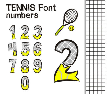 Set of tennis numbers.のイラスト素材