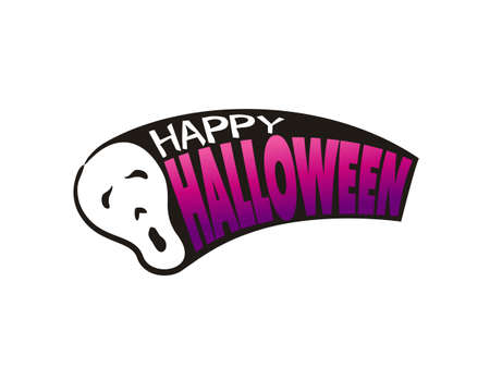 Bright Halloween icon with screaming skull in pop art style. Emblems for all saints dayのイラスト素材
