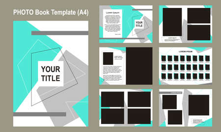 Template for school photobook or graduation album. Modern geometric style.のイラスト素材