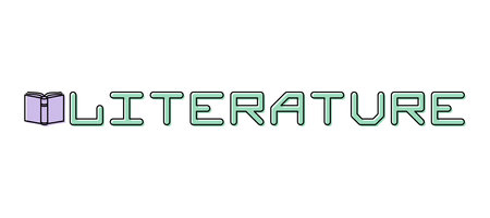Linear logo for school subject Literature. Open book icon and title. Vector illustration for school tutorial, banner, poster, presentation, splash screen, or educational project.のイラスト素材