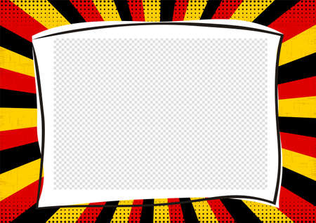 Vintage photo frame in pop art style for Germany. Bright page for festive photos. Template for the design of frames for party, photographs, posters, cards, stickers. comic vector illustration.のイラスト素材