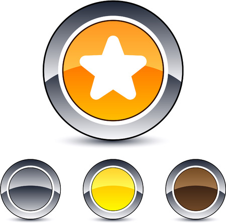 Star  glossy round web buttons. のイラスト素材