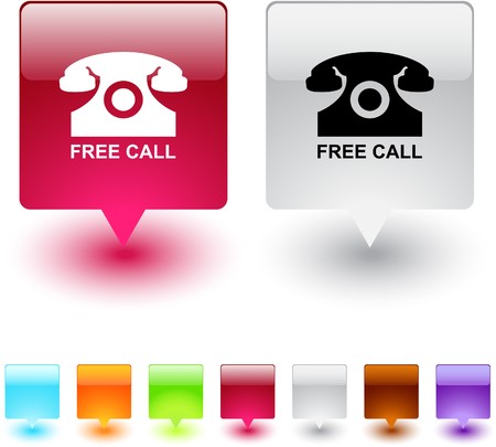 Free call glossy square web buttons. のイラスト素材