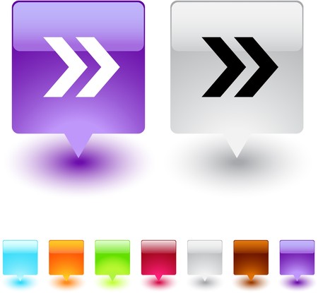 Forward arrow glossy square web buttons. のイラスト素材