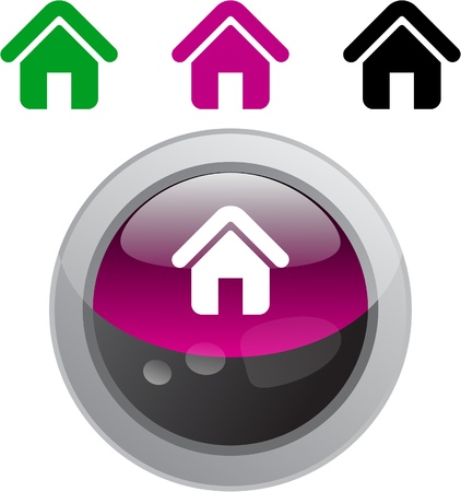 Home color metallic vibrant round icon. のイラスト素材