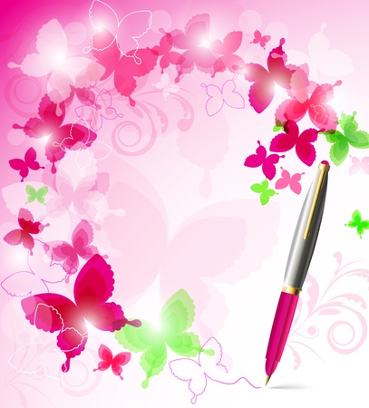 Beautiful colorful background with butterflyのイラスト素材