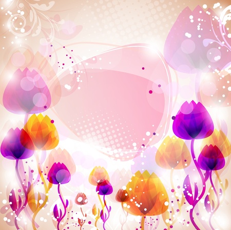 Multicolor flower background with space for text のイラスト素材