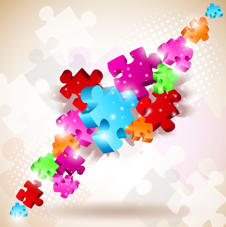 Abstract background made from puzzle pieces のイラスト素材