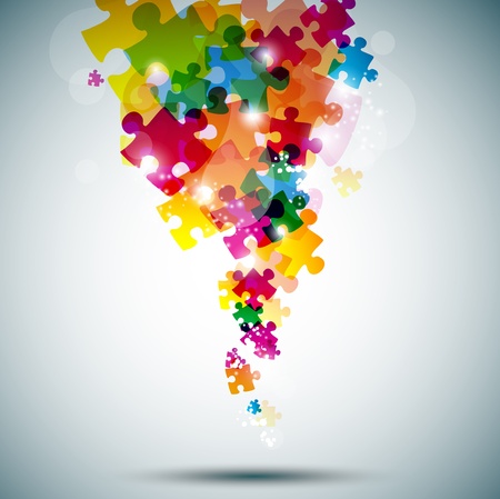 Abstract background made from puzzle pieces のイラスト素材