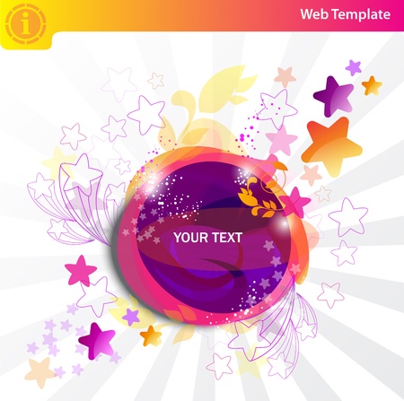 Colorful bubbles and starsのイラスト素材